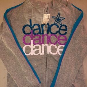 Brand new justice zip up sweater for girls